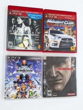 PS3 Video Game Bundle: Metal Gear Solid 4, Midnight Club LA, Kingdom Hearts